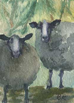 "Diane's Sheep" by Barbara Kettner, Viola WI  - Watercolor